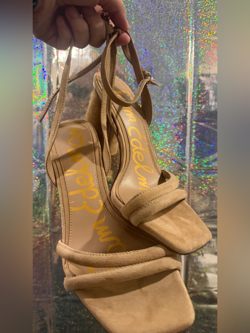 Sam Edelman Yaro Tan Suede Block Heel Sandals 7.5 + Dust Bag - Picture 3 of 14